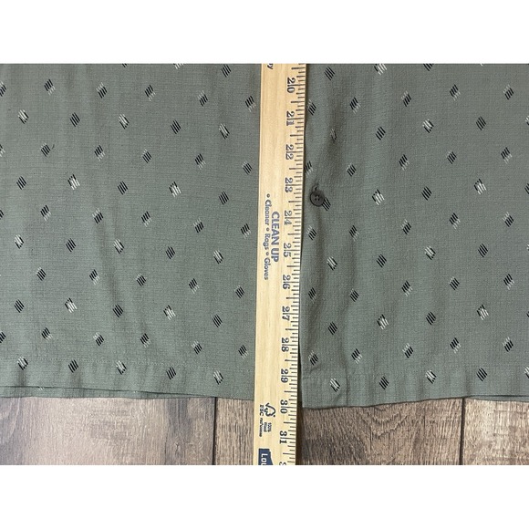 Crazy Horse A Claiborne Company 100% Silk Button Up Short Sleeve Shirt XL Olive - Picture 9 of 14